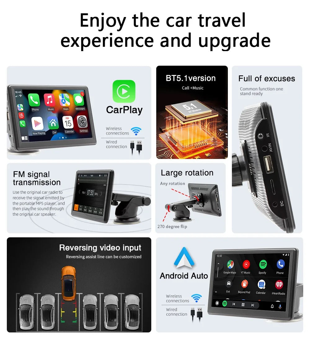 Wireless CarPlay/Android Auto Display & Backup Cam